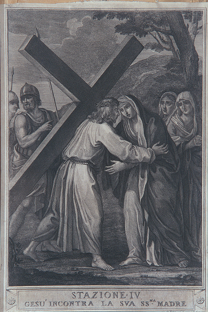 stazione IV: Gesù incontra la Madonna (stampa, elemento d'insieme) - ambito romano (ultimo quarto sec. XVIII)