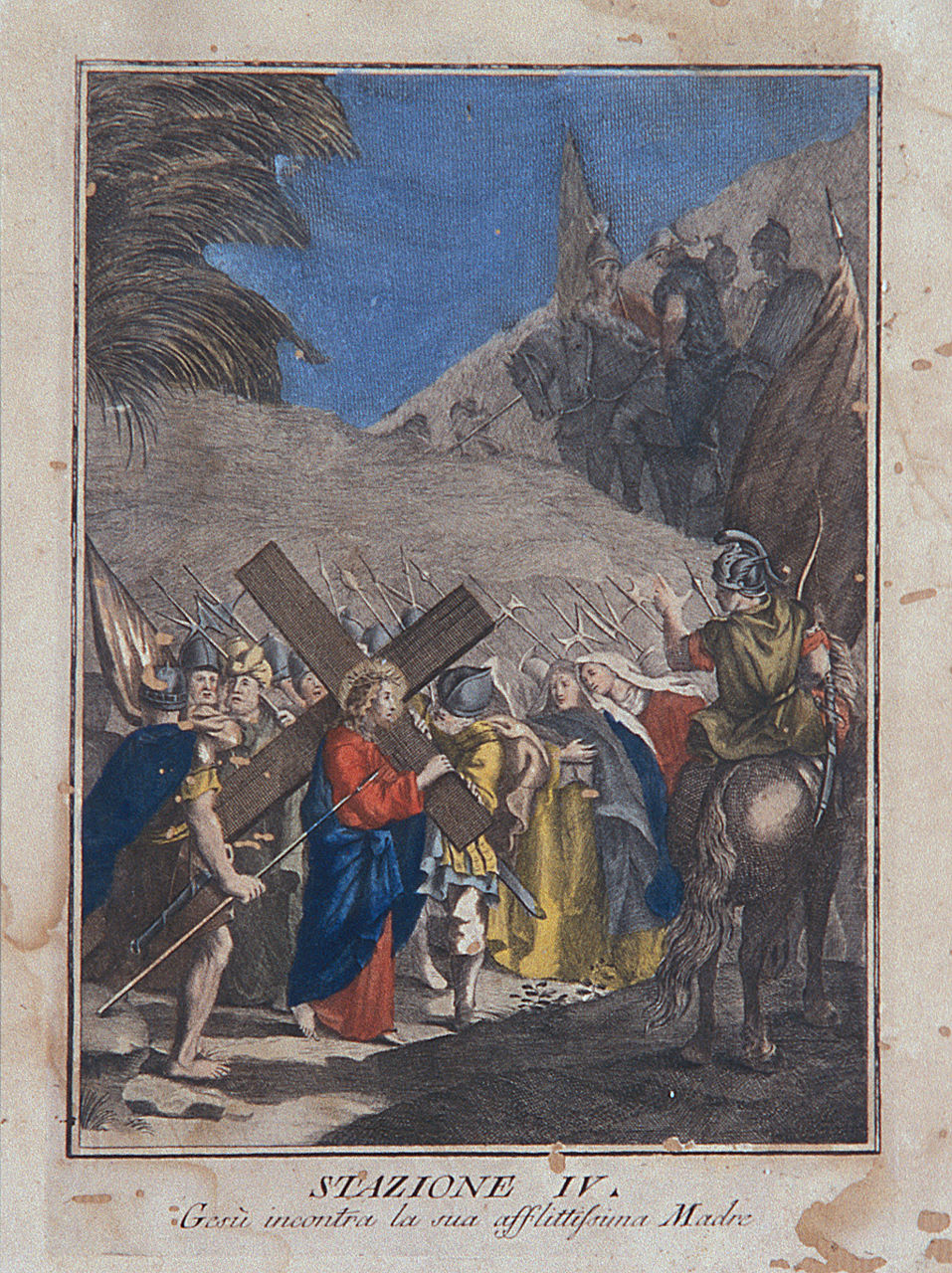 stazione IV: Gesù incontra la Madonna (stampa, elemento d'insieme) - ambito italiano (prima metà sec. XIX)