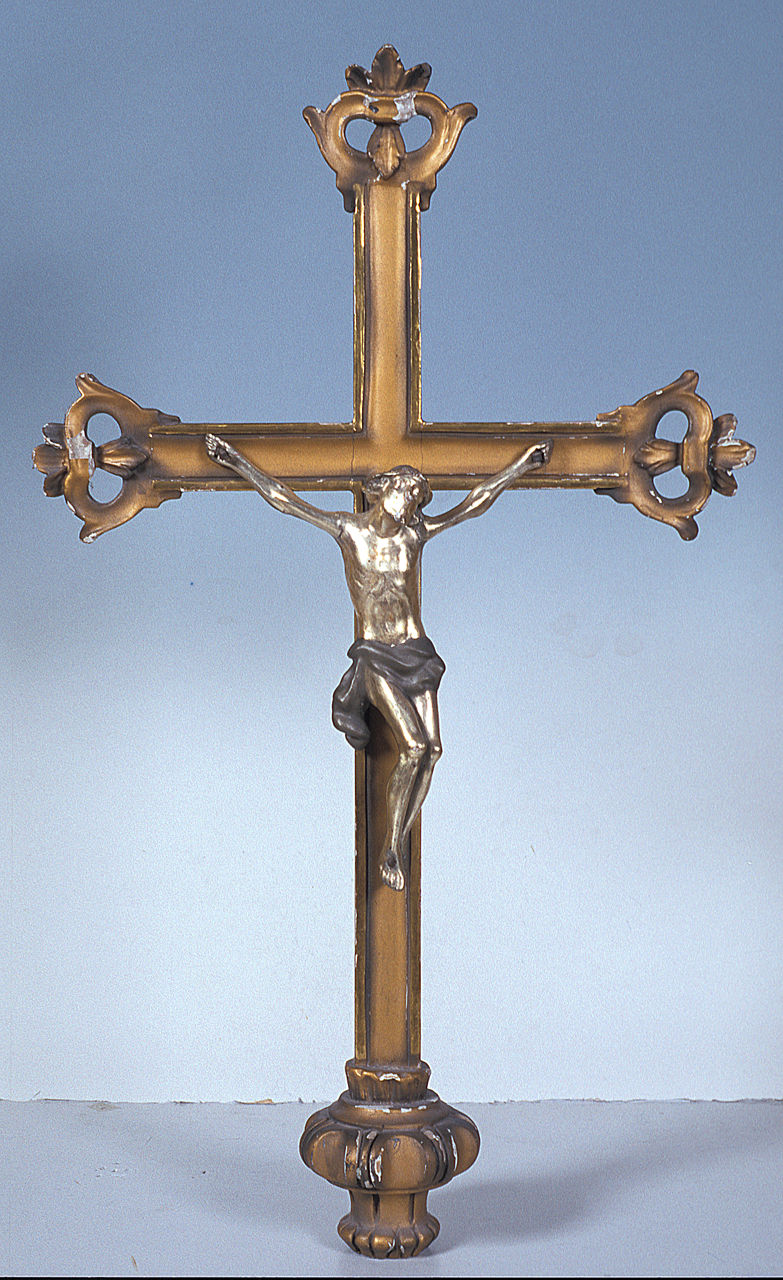 croce processionale, opera isolata - manifattura ferrarese (seconda metà sec. XIX)