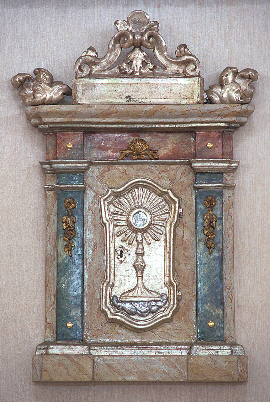 tabernacolo - a frontale architettonico, opera isolata - manifattura ferrarese (prima metà sec. XIX)