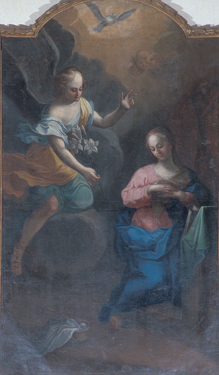 Annunciazione (dipinto, elemento d'insieme) - ambito emiliano-romagnolo (sec. XVIII)