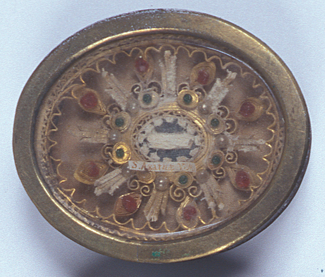 reliquiario a capsula - a medaglione, serie - manifattura italiana (sec. XIX)