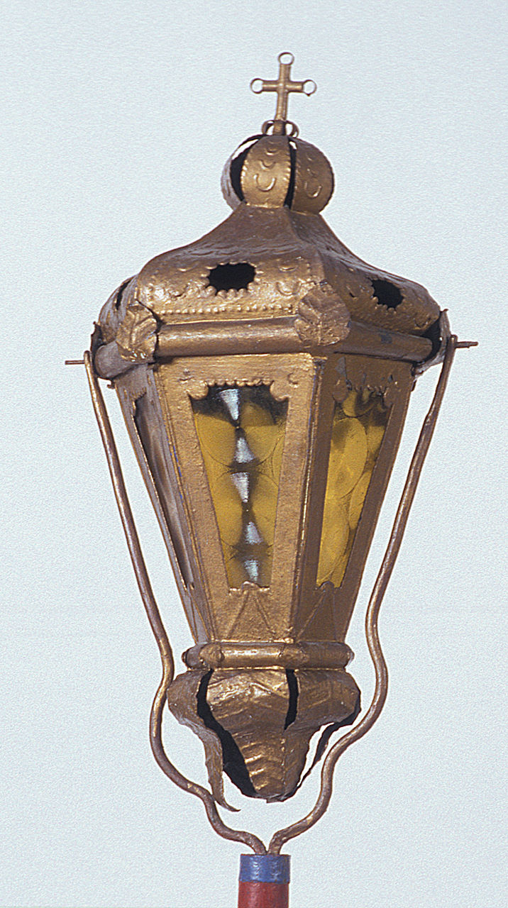 lanterna processionale, serie - manifattura ferrarese (seconda metà sec. XIX)