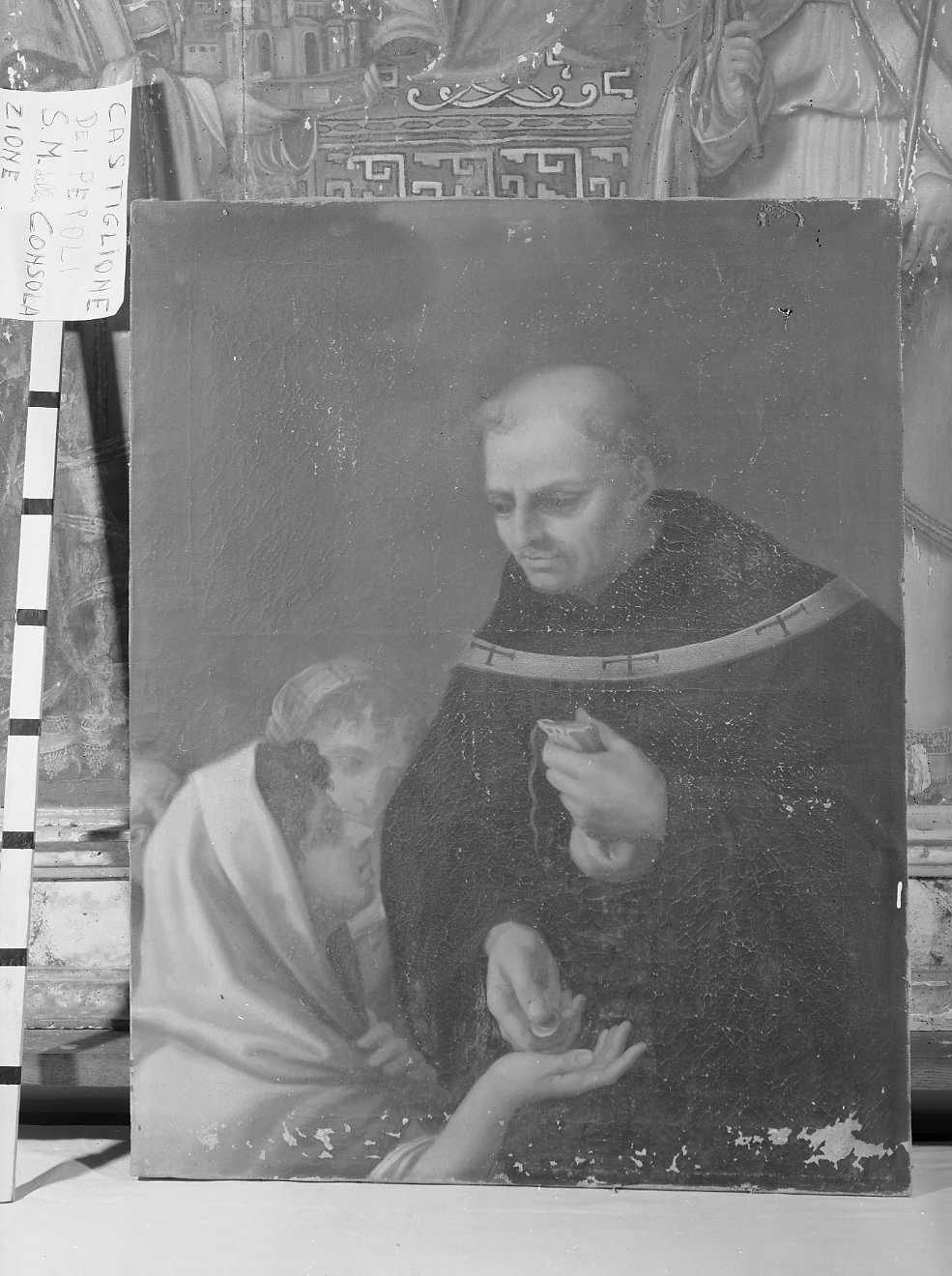 San Tommaso da Villanova distibuisce l'elemosina ai poveri (dipinto) - ambito bolognese (fine sec. XVIII)