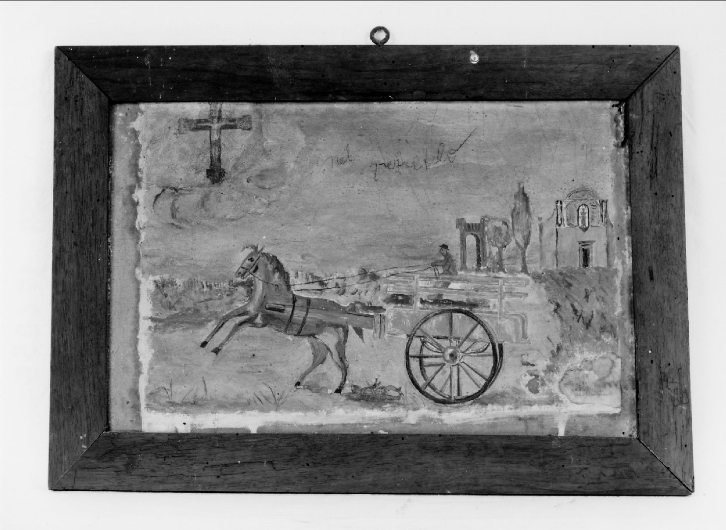 incidente in carrozza (ex voto dipinto) - ambito ferrarese (prima metà sec. XIX)