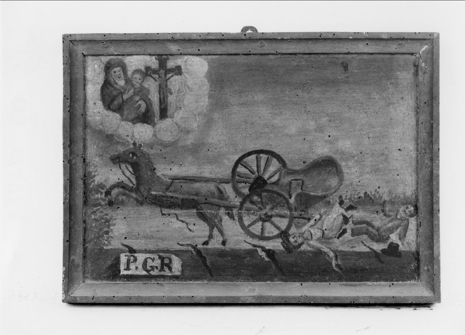incidente in carrozza (ex voto dipinto) - ambito ferrarese (prima metà sec. XIX)