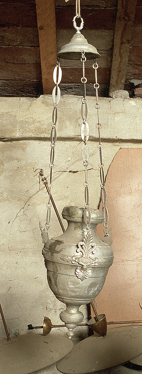 angeli (lampada pensile, serie) - manifattura ferrarese (primo quarto sec. XIX)