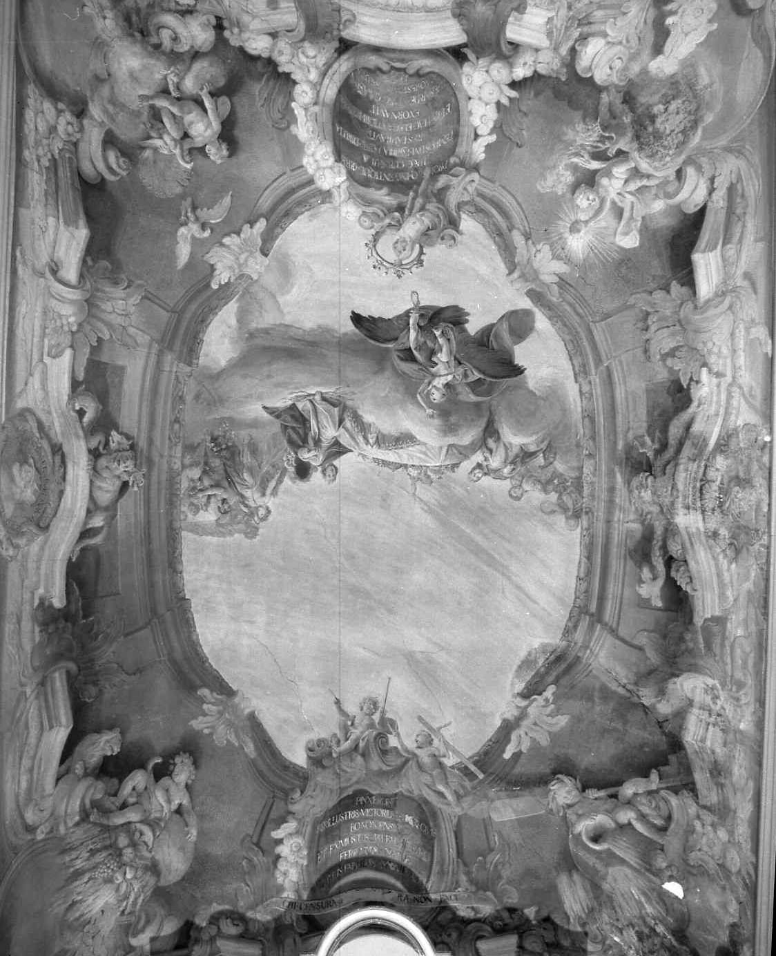 ratto di Ganimede (soffitto dipinto) di Bigari Vittorio Maria, Facchinetti Giuseppe (sec. XVIII)