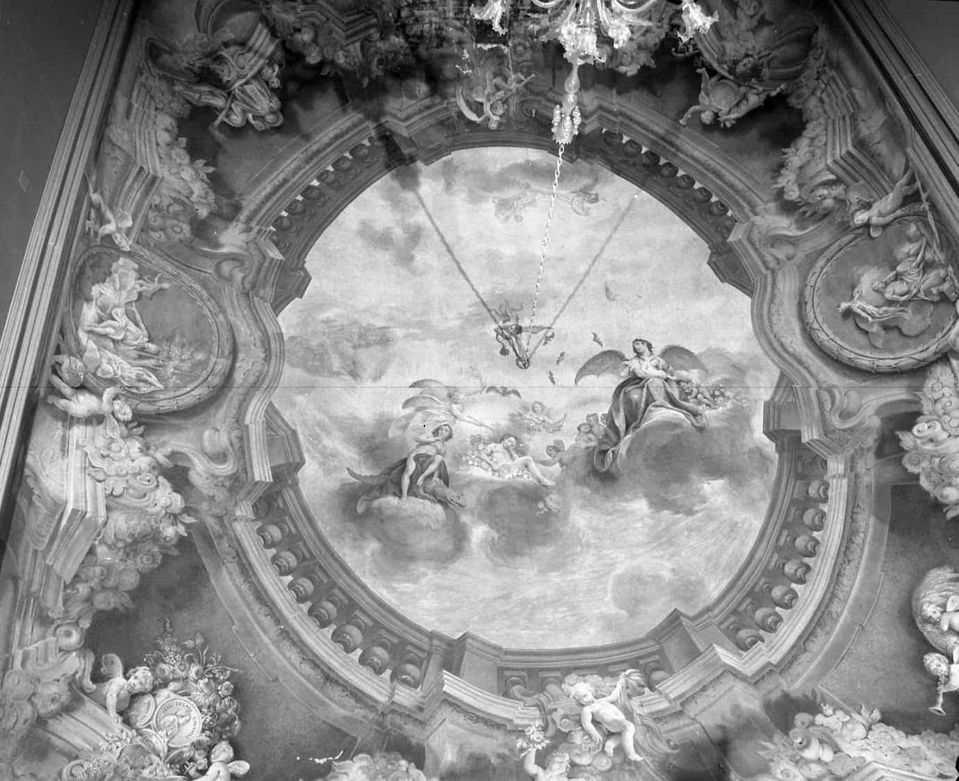 allegoria del Silenzio, del Sonno e della Notte (soffitto dipinto) di Bigari Vittorio Maria, Facchinetti Giuseppe (sec. XVIII)