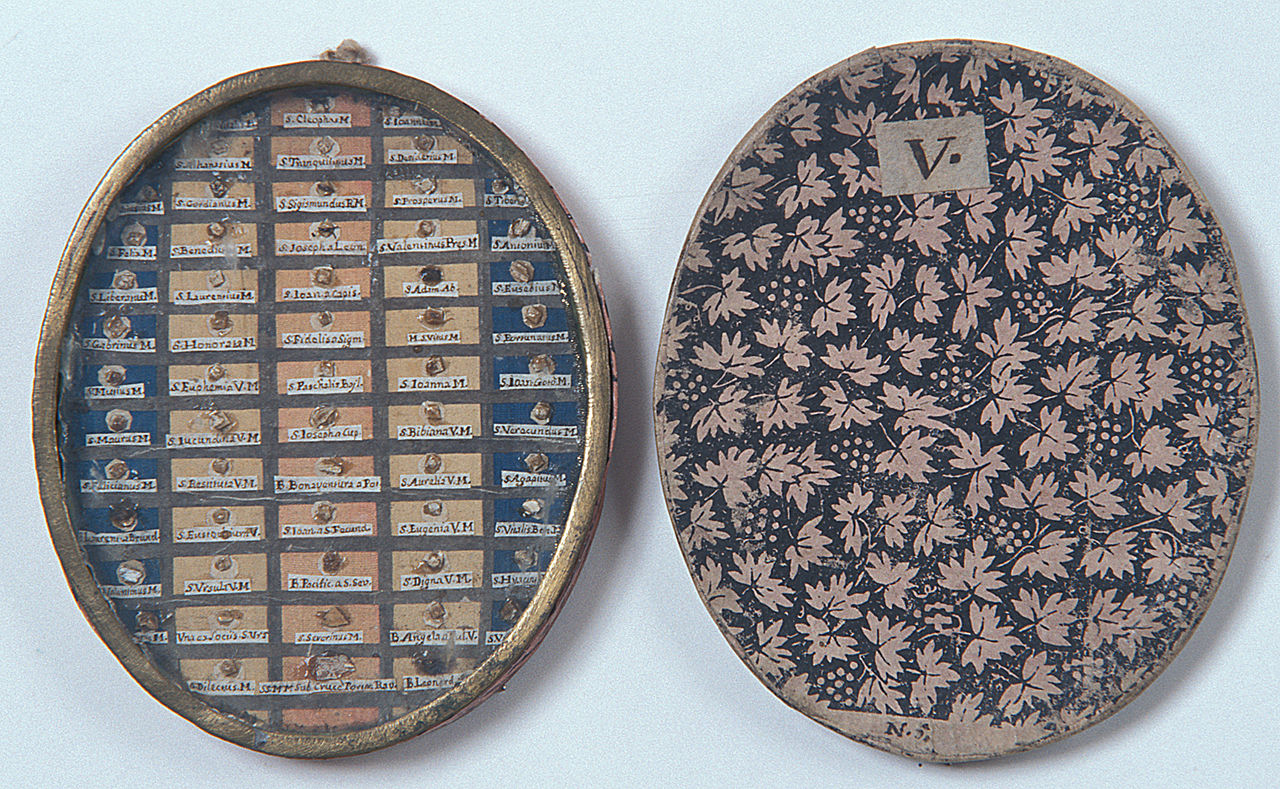 reliquiario a capsula - a medaglione, serie - bottega emiliana (prima metà sec. XIX)