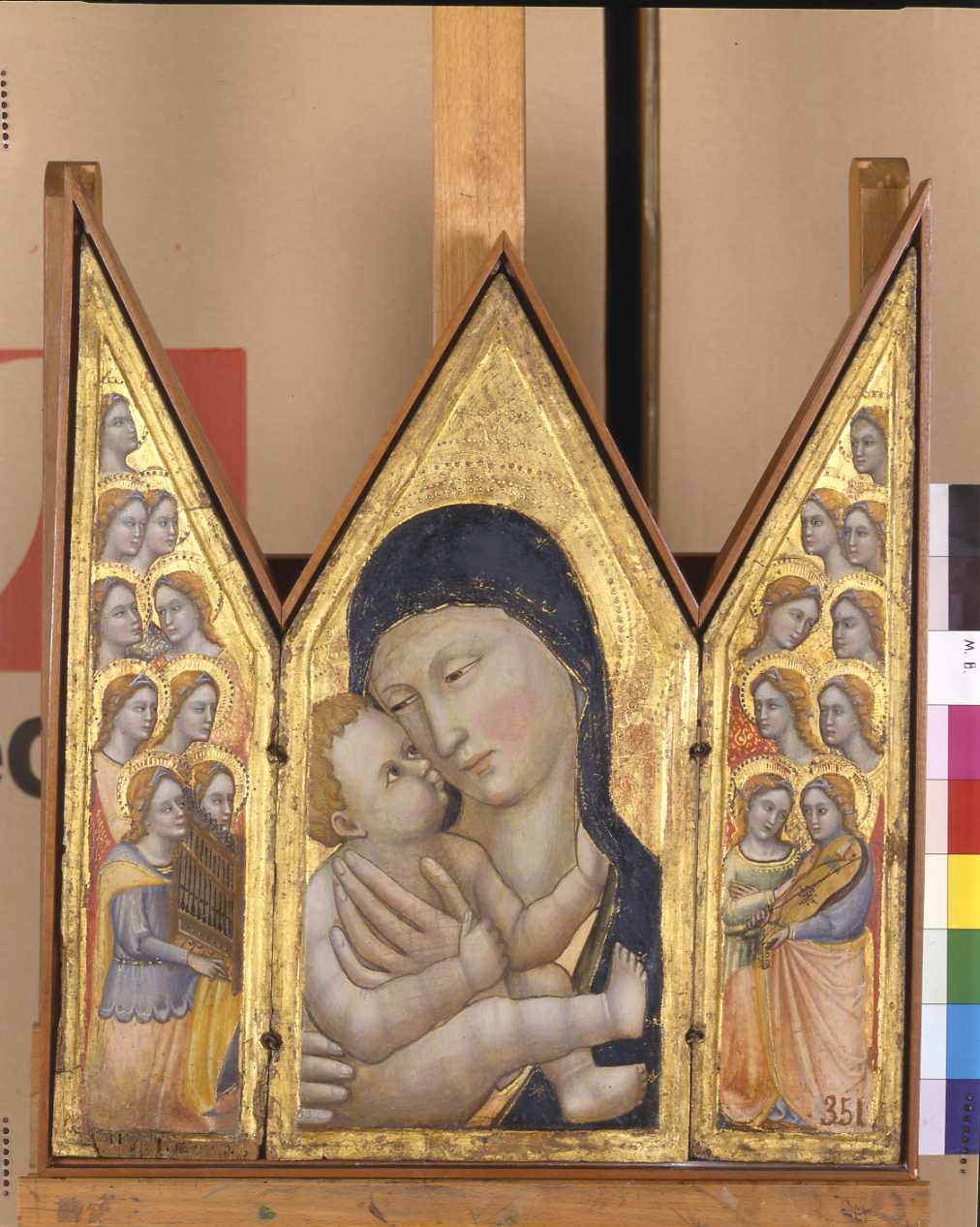 Madonna con Bambino e angeli (dipinto) di De Bartoli Andrea (attribuito) (sec. XIV)