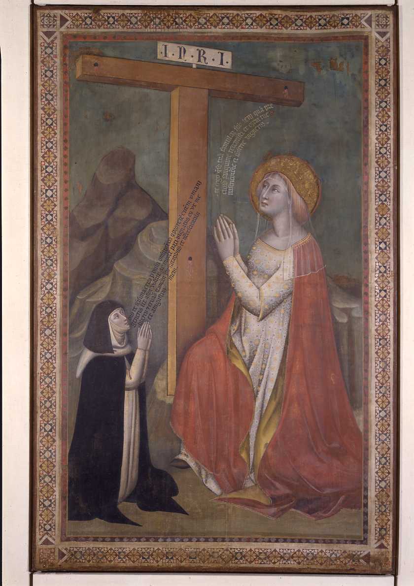 Sant'Elena adora la croce con una monaca (dipinto) di Benvenuti Simone di Filippo detto Simone dei Crocifissi (attribuito) (sec. XIV)