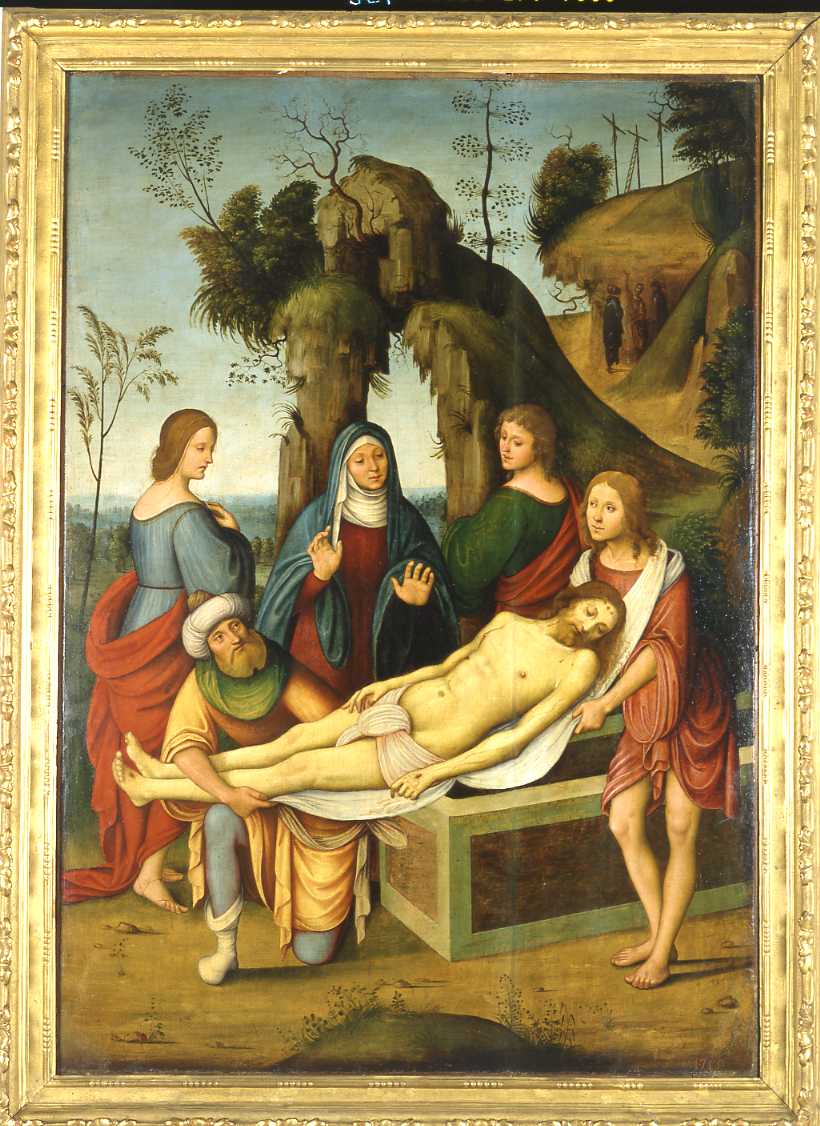 sepoltura di Cristo (pala d'altare, opera isolata) di Costa Lorenzo il Vecchio (e aiuti) (sec. XVI)