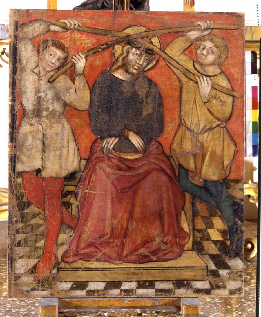 Cristo coronato di spine (dipinto) - ambito emiliano (sec. XV)