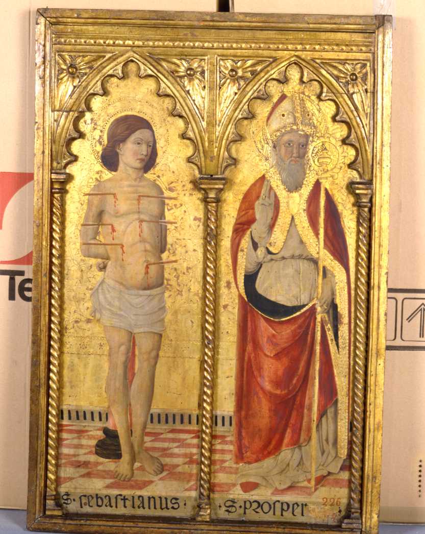 San Sebastiano e San Prospero (dipinto, elemento d'insieme) di Cristoforo di Benedetto (sec. XV)
