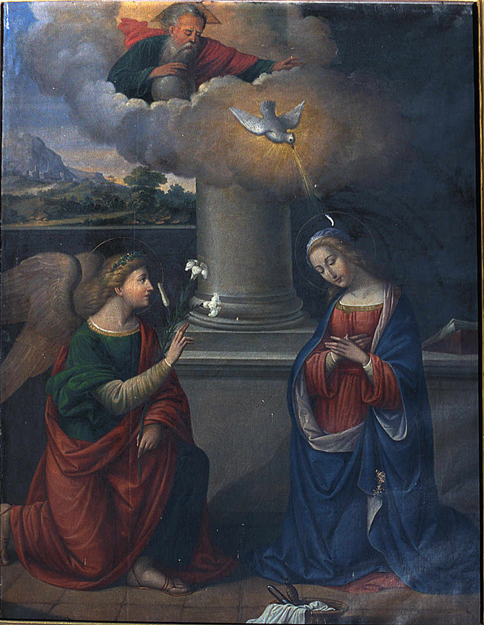 Maria riceve l'annuncio dell'Angelo (Annunciazione) (dipinto) di Fei Giovanni (sec. XIX)