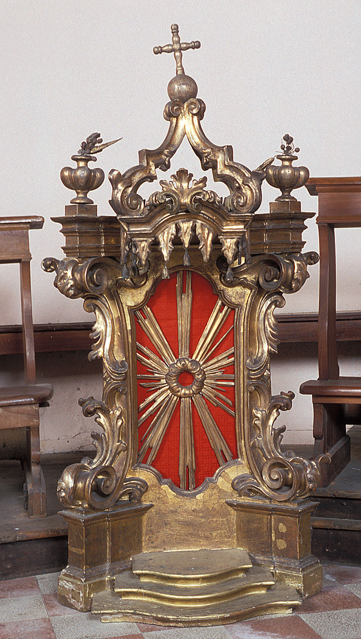 tronetto per esposizione eucaristica - bottega ferrarese (seconda metà sec. XVIII)