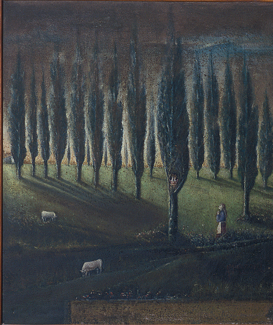 Apparizione della Madonna della Pioppa (ex voto dipinto) - ambito ferrarese (primo quarto sec. XX)