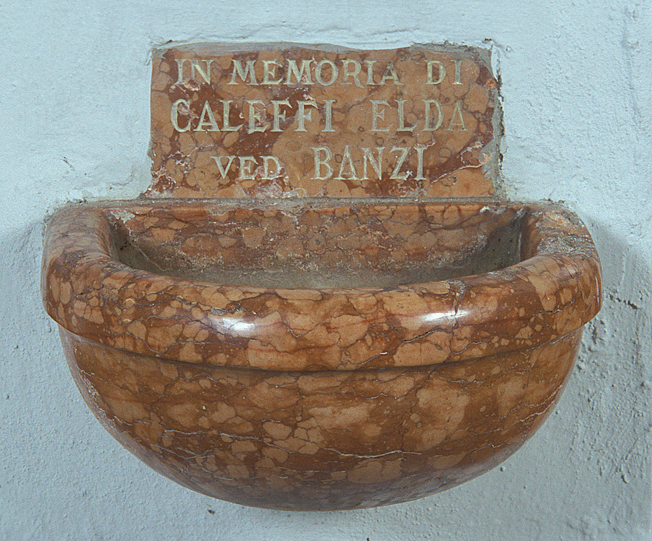 acquasantiera da parete, serie - bottega ferrarese (seconda metà sec. XIX)