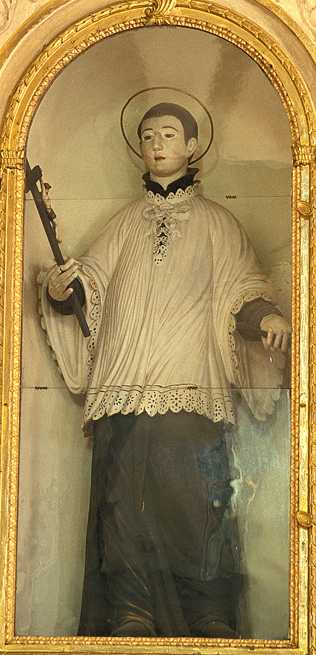 San Luigi Gonzaga (statua, elemento d'insieme) - ambito ferrarese (secondo quarto sec. XIX)