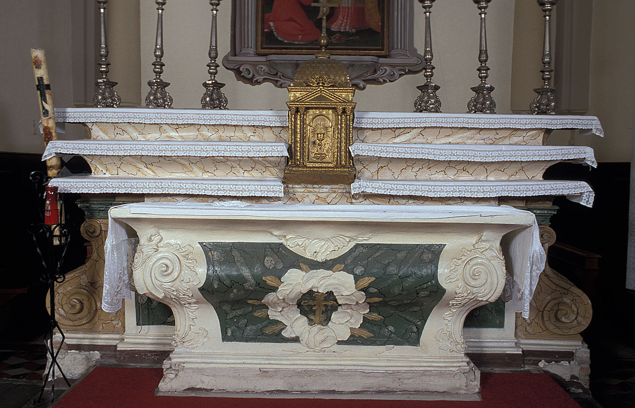 altare maggiore, opera isolata - bottega ferrarese (seconda metà sec. XVIII)