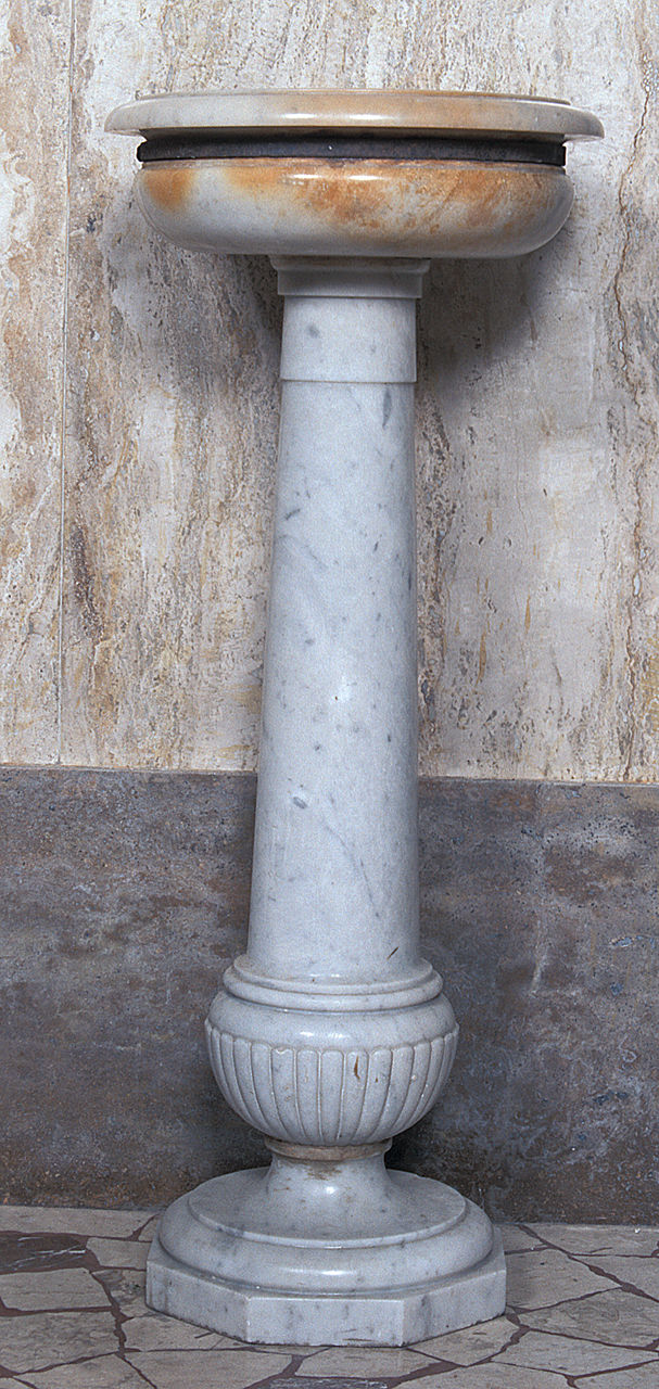 acquasantiera - a fusto, opera isolata - ambito ferrarese (inizio sec. XX)