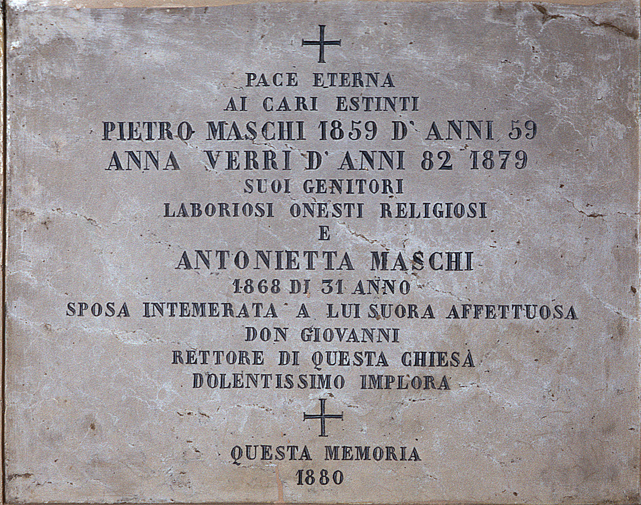 lapide, opera isolata - ambito ferrarese (sec. XIX)