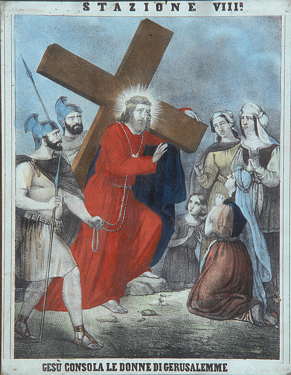Gesù Cristo consola le donne di Gerusalemme (Via Crucis VIII) (stampa, elemento d'insieme) - bottega italiana (sec. XIX)