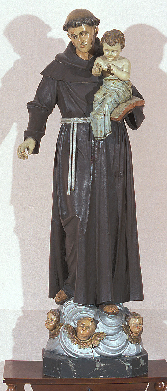 Sant'Antonio da Padova (statua, opera isolata) - bottega emiliana (seconda metà sec. XIX)