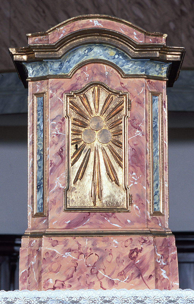 tabernacolo, elemento d'insieme - bottega ferrarese (seconda metà sec. XVIII)