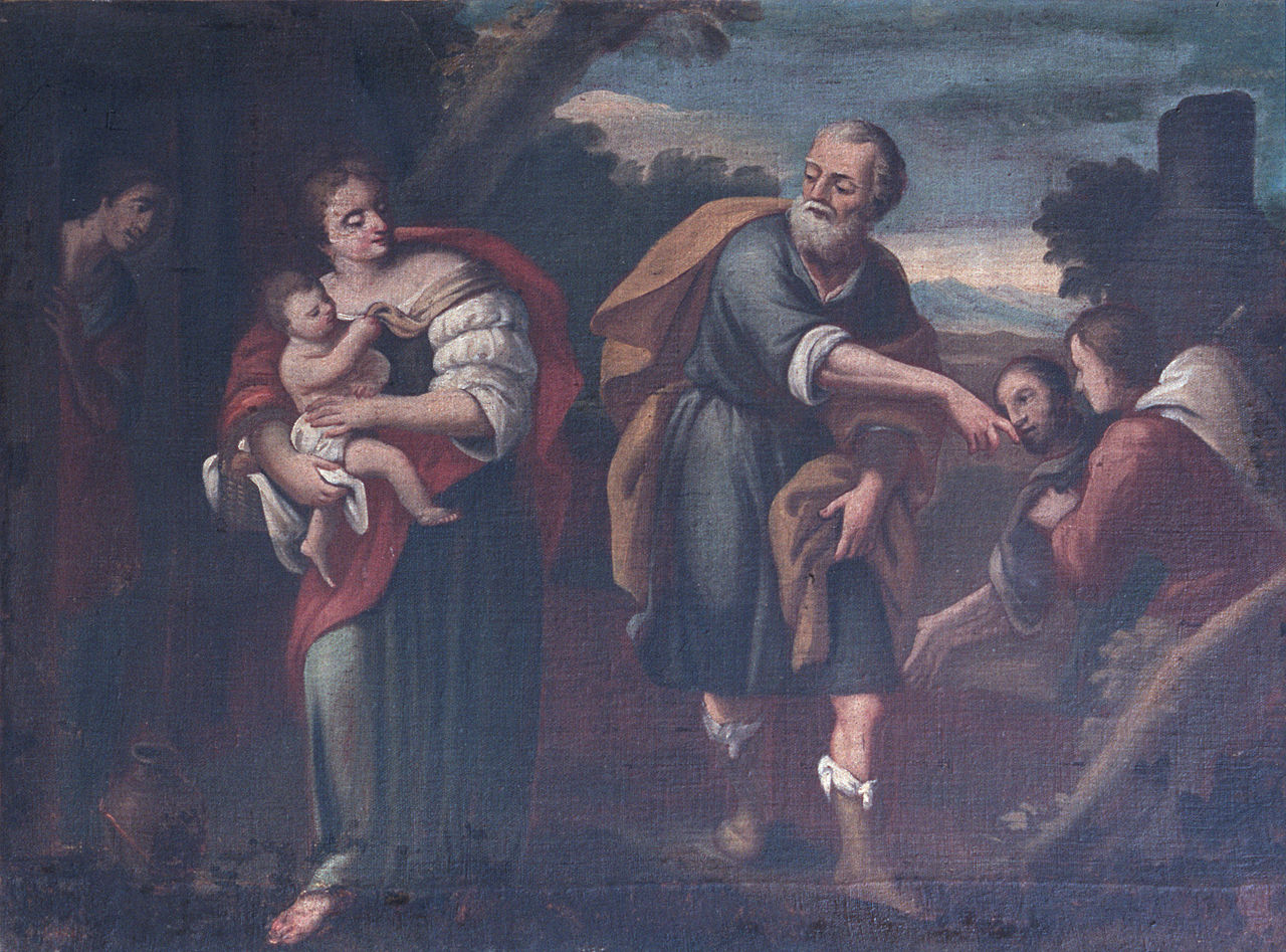 Fuga in Egitto (dipinto, elemento d'insieme) - ambito veneto (secondo quarto sec. XVII)