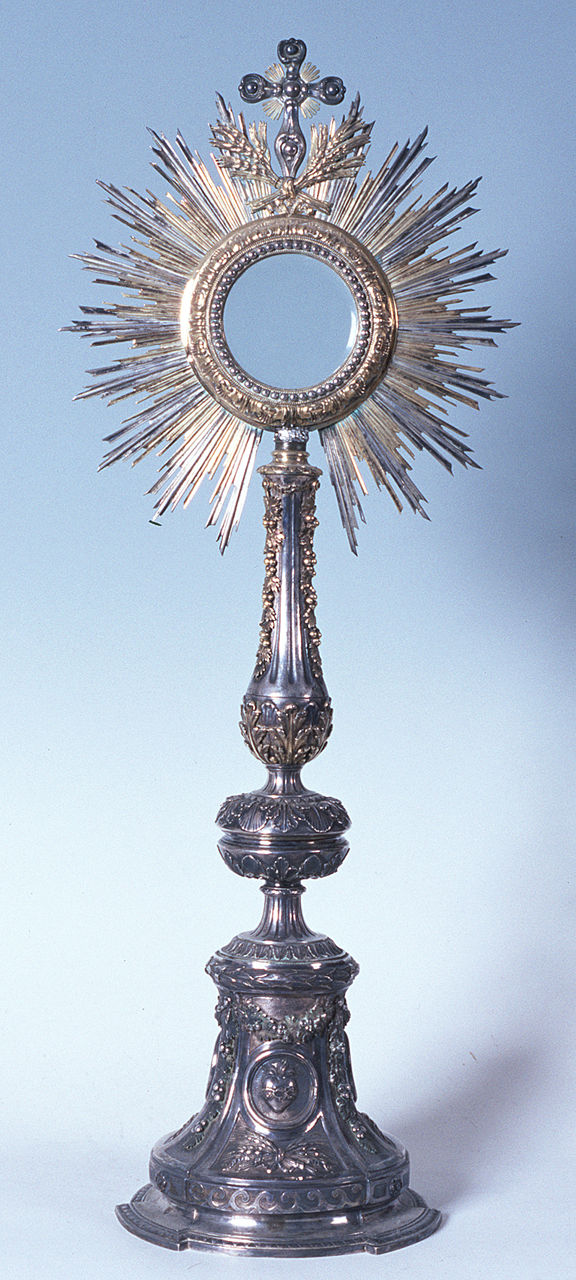 ostensorio - a raggiera, elemento d'insieme - bottega romana (sec. XVIII)