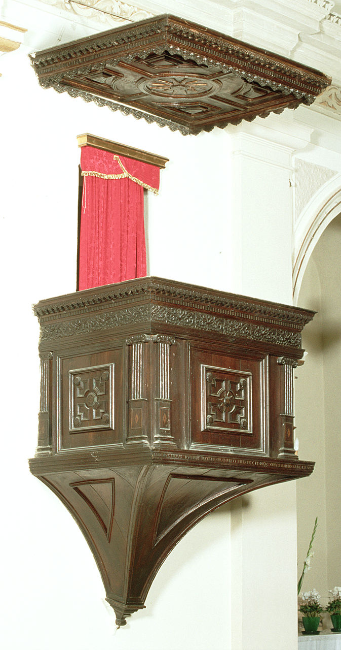 pulpito, opera isolata - bottega ferrarese (sec. XVII)