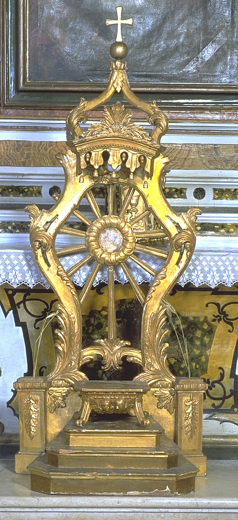 tronetto per esposizione eucaristica, opera isolata - bottega ferrarese (sec. XIX)