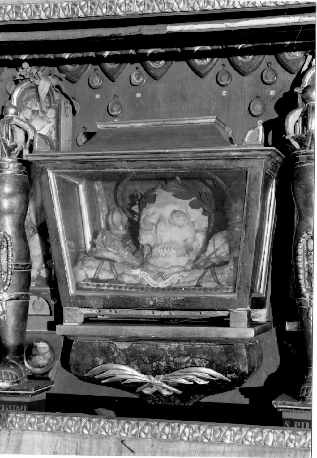 reliquiario a teca - a urna, elemento d'insieme - manifattura ferrarese (primo quarto sec. XIX)