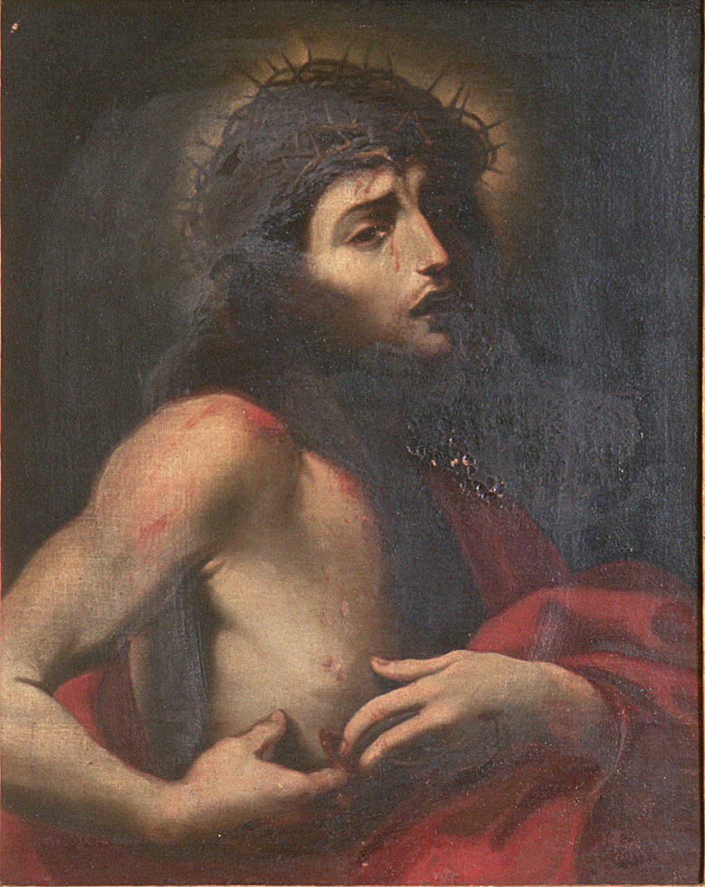 Gesù Cristo coronato di spine (dipinto, elemento d'insieme) - ambito bolognese (secc. XVII/ XVIII)