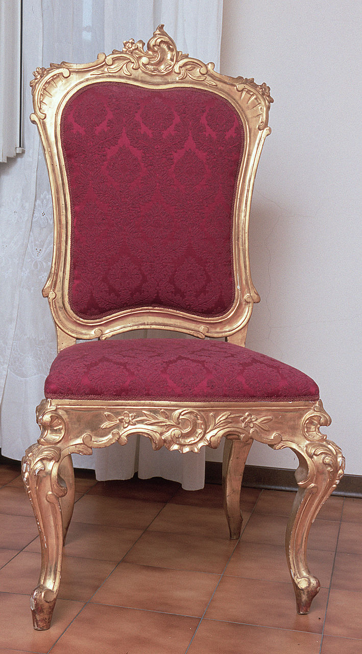 sedia, serie - ambito ferrarese (seconda metà sec. XIX)