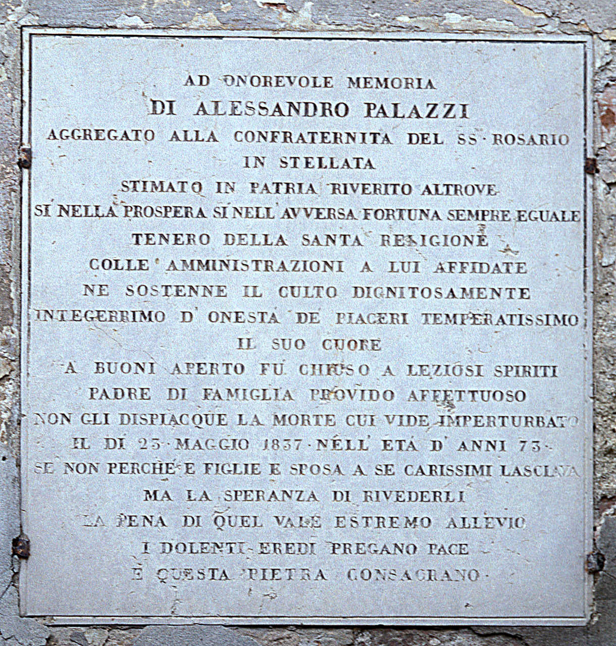 lapide - bottega ferrarese (sec. XIX)