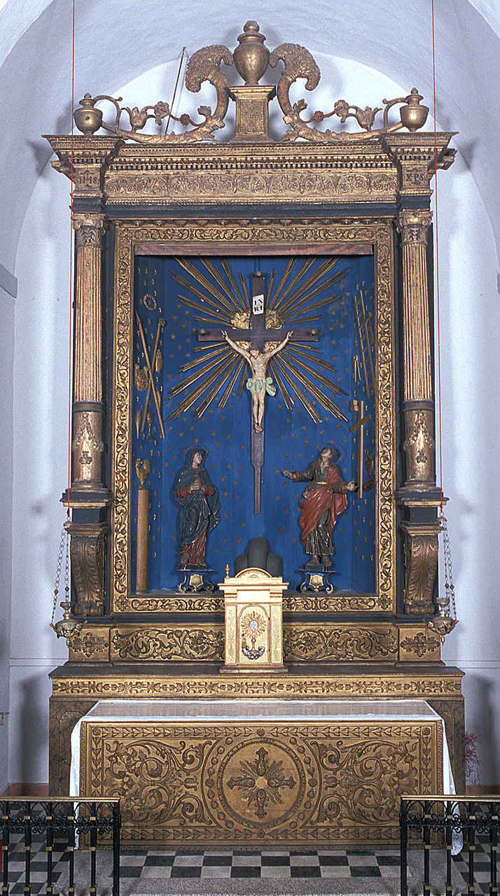 altare, elemento d'insieme - bottega ferrarese (prima metà sec. XVII)