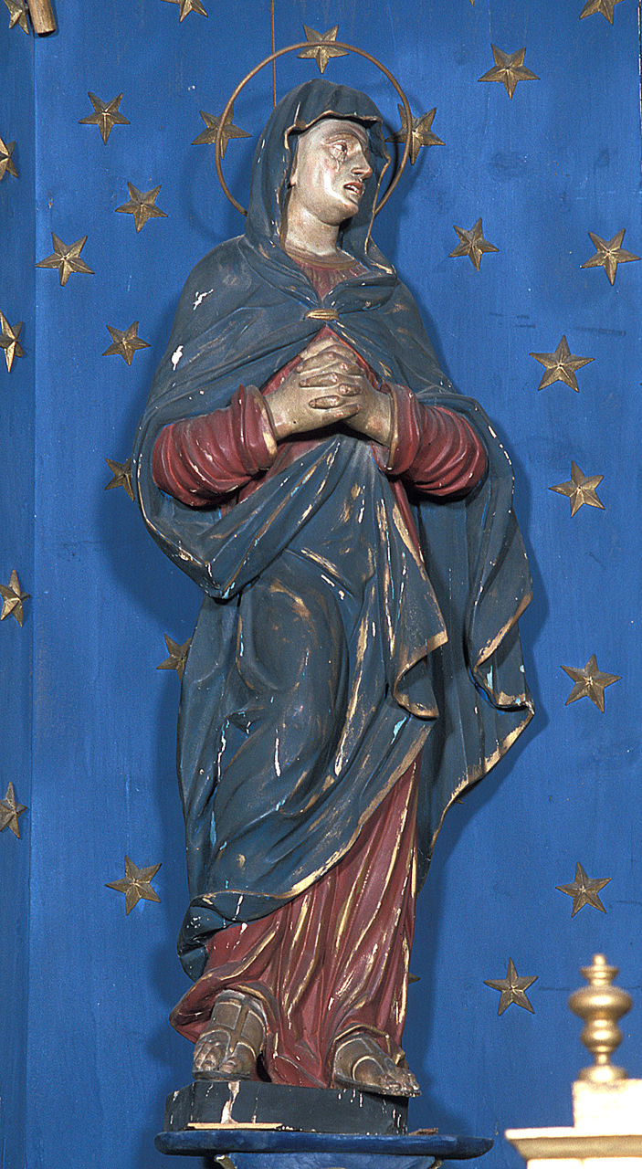 Madonna Addolorata (statua, elemento d'insieme) - bottega ferrarese (prima metà sec. XVII)