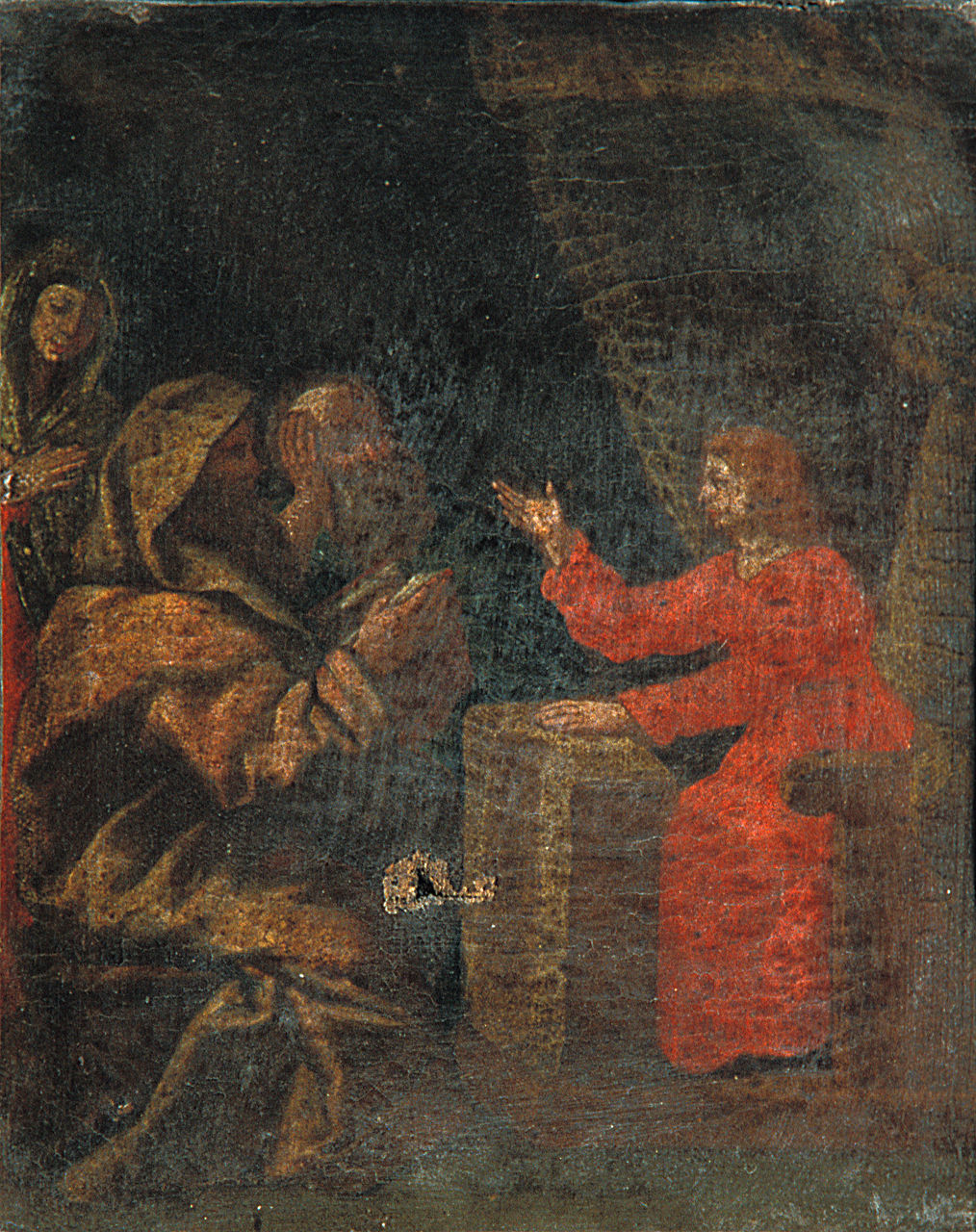 disputa di Gesù con i dottori nel tempio (dipinto, elemento d'insieme) di Scarsella Ippolito detto Scarsellino (fine sec. XVI)