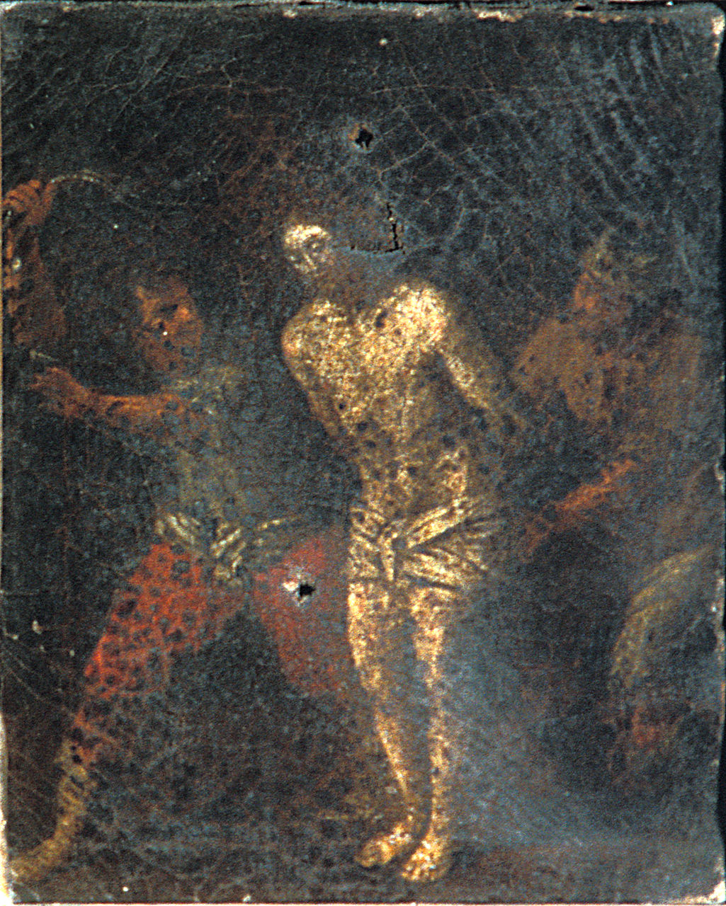 Cristo flagellato (dipinto, elemento d'insieme) di Scarsella Ippolito detto Scarsellino (fine sec. XVI)