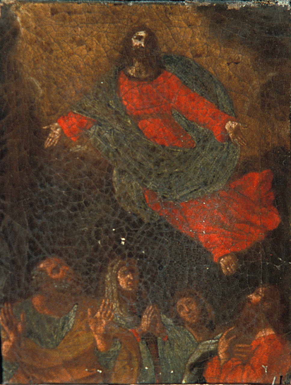 ascensione di Cristo (dipinto, elemento d'insieme) di Scarsella Ippolito detto Scarsellino (fine sec. XVI)