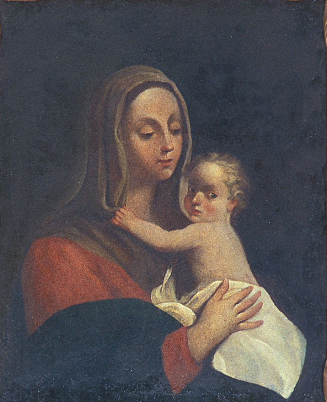 Madonna con Bambino (dipinto, elemento d'insieme) - ambito ferrarese (fine/inizio secc. XVIII/ XIX)