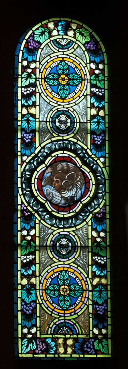 Angelo (vetrata, elemento d'insieme) di Fabbi U (sec. XX)