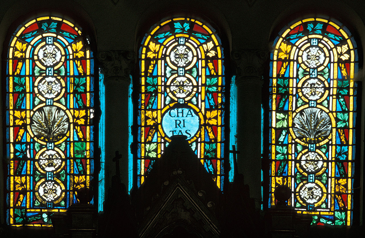 vetrata, elemento d'insieme di Fabbi U (sec. XX)