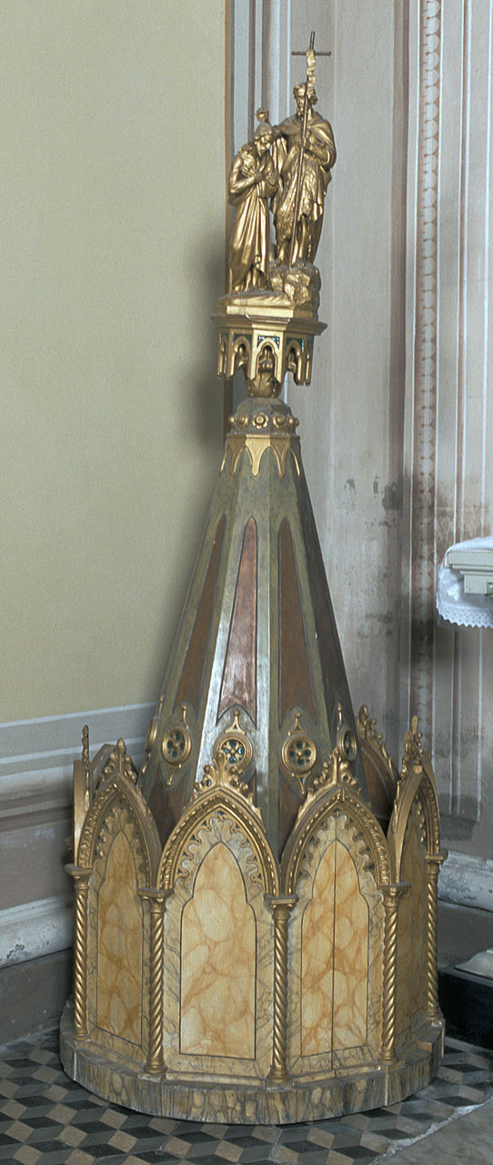 coperchio del fonte battesimale, elemento d'insieme - ambito ferrarese (sec. XX)