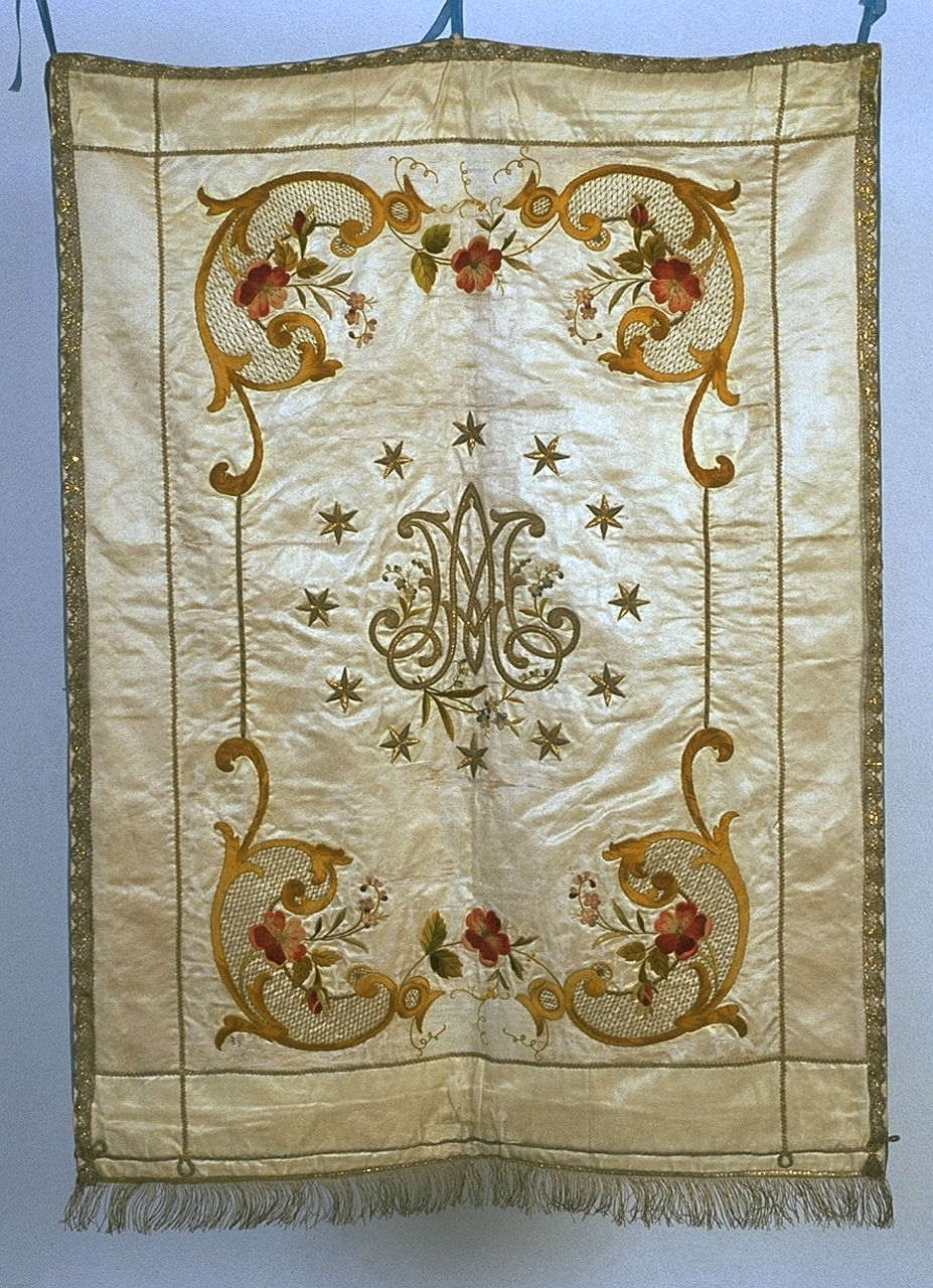 stendardo processionale, opera isolata - manifattura ferrarese (fine sec. XIX)