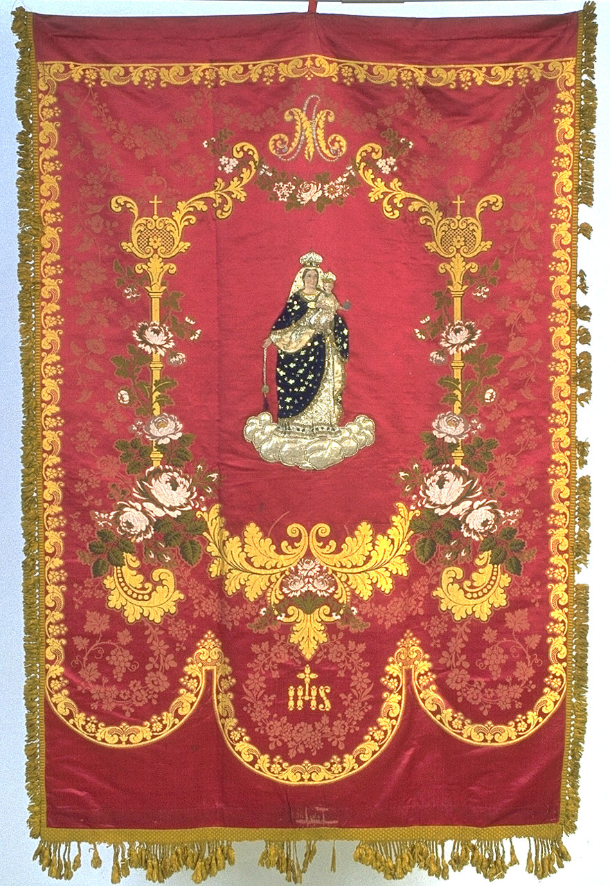 stendardo processionale, opera isolata - manifattura piemontese (seconda metà sec. XIX)