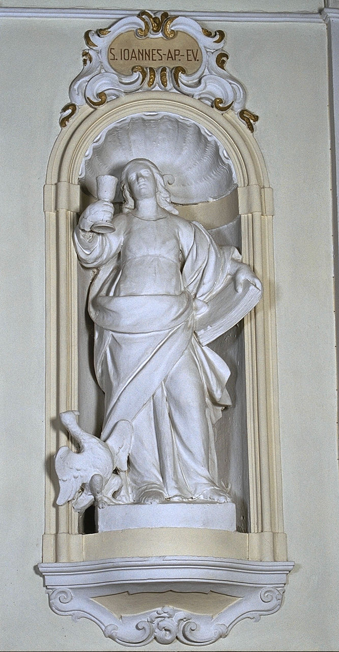San Giovanni Evangelista (statua, elemento d'insieme) - ambito ferrarese (ultimo quarto sec. XVIII)